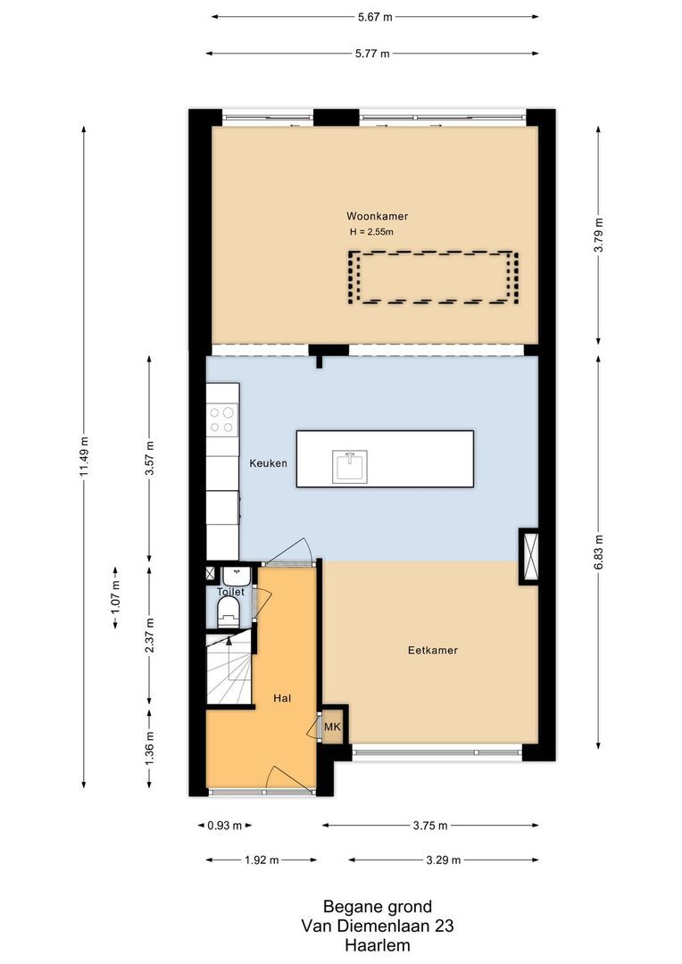 Van Diemenlaan 23, Haarlem plattegrond-0