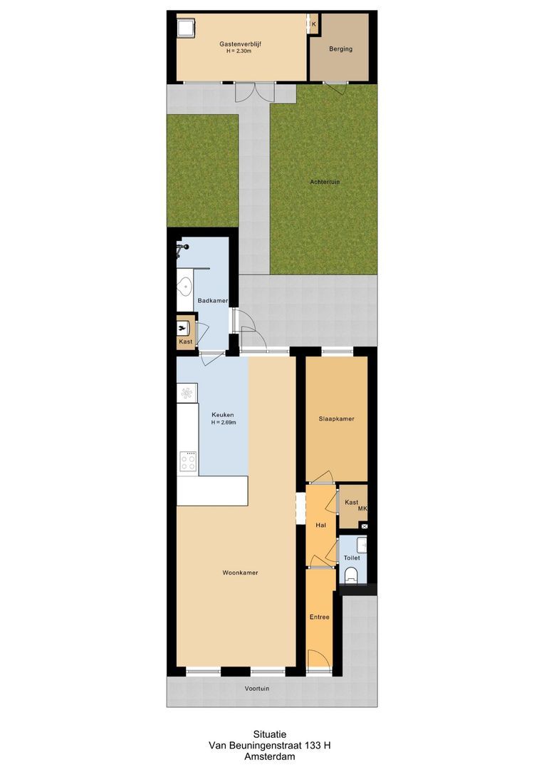 Van Beuningenstraat 133 H, Amsterdam plattegrond-0