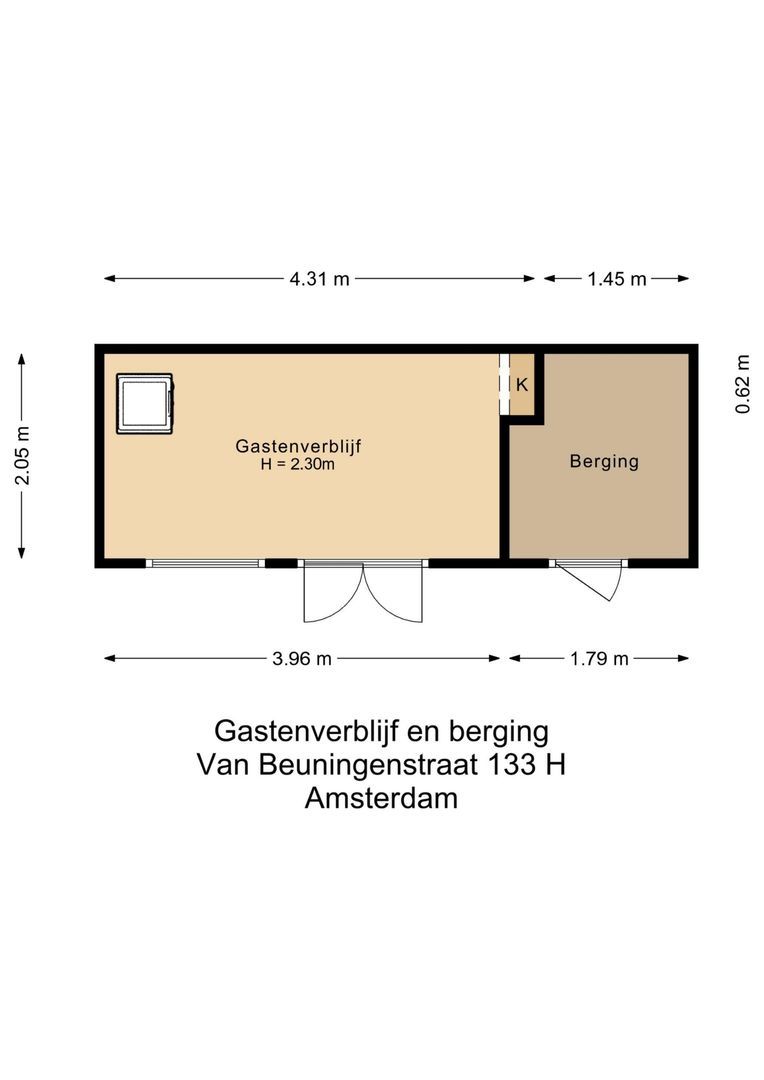 Van Beuningenstraat 133 H, Amsterdam plattegrond-2