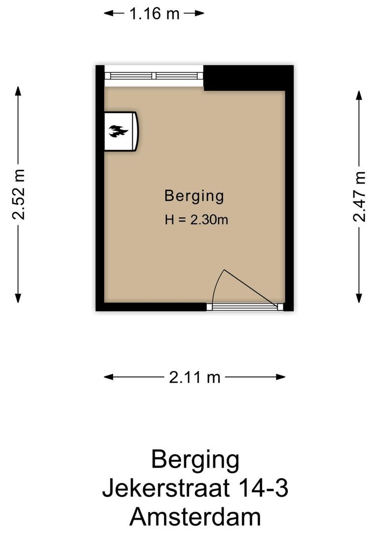 Jekerstraat 14 3, Amsterdam plattegrond-1