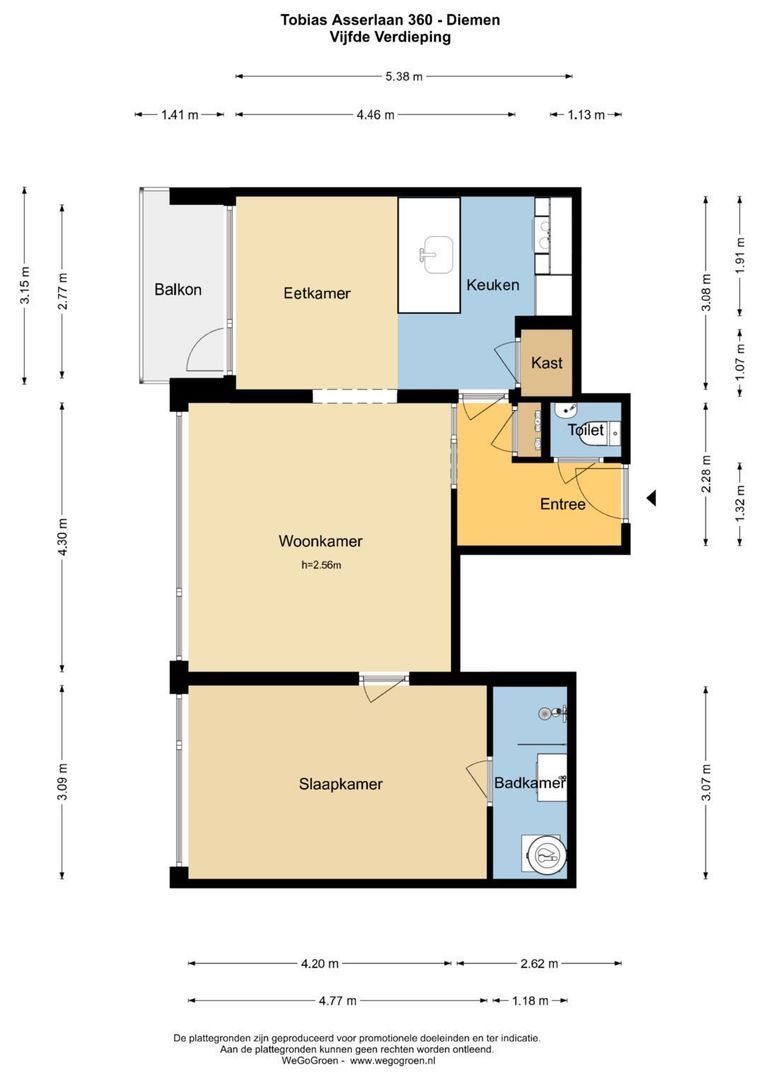 Tobias Asserlaan 360, Diemen plattegrond-0