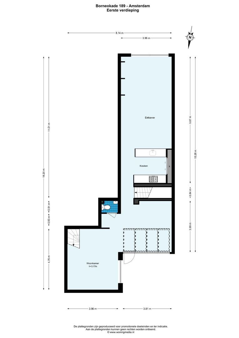Borneokade 189, Amsterdam plattegrond-1