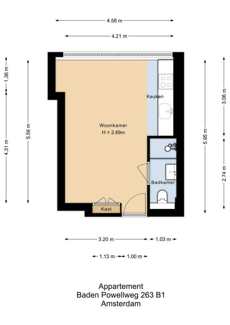Baden Powellweg 263 B 1, Amsterdam plattegrond-0