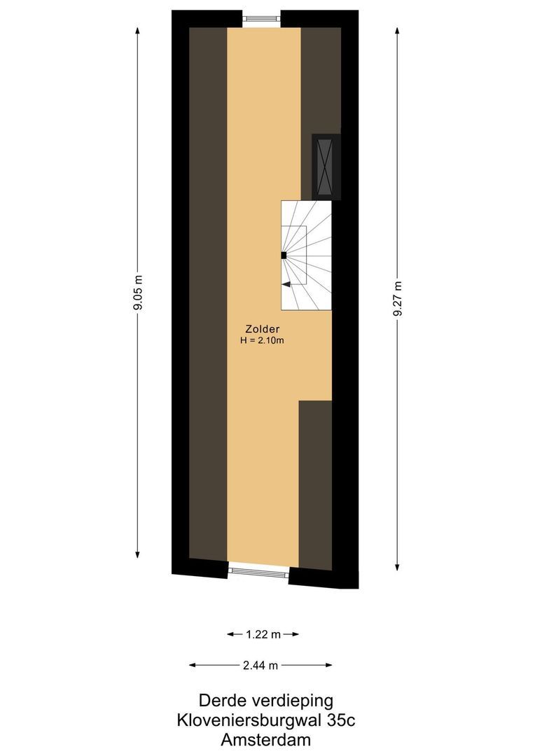 Kloveniersburgwal 35 C, Amsterdam plattegrond-1