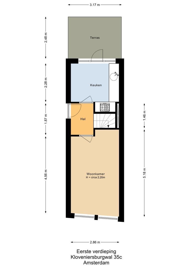 Kloveniersburgwal 35 C, Amsterdam plattegrond-2