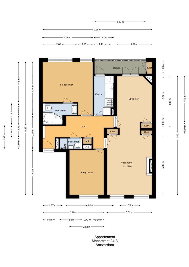 Maasstraat 24 3, Amsterdam plattegrond-0