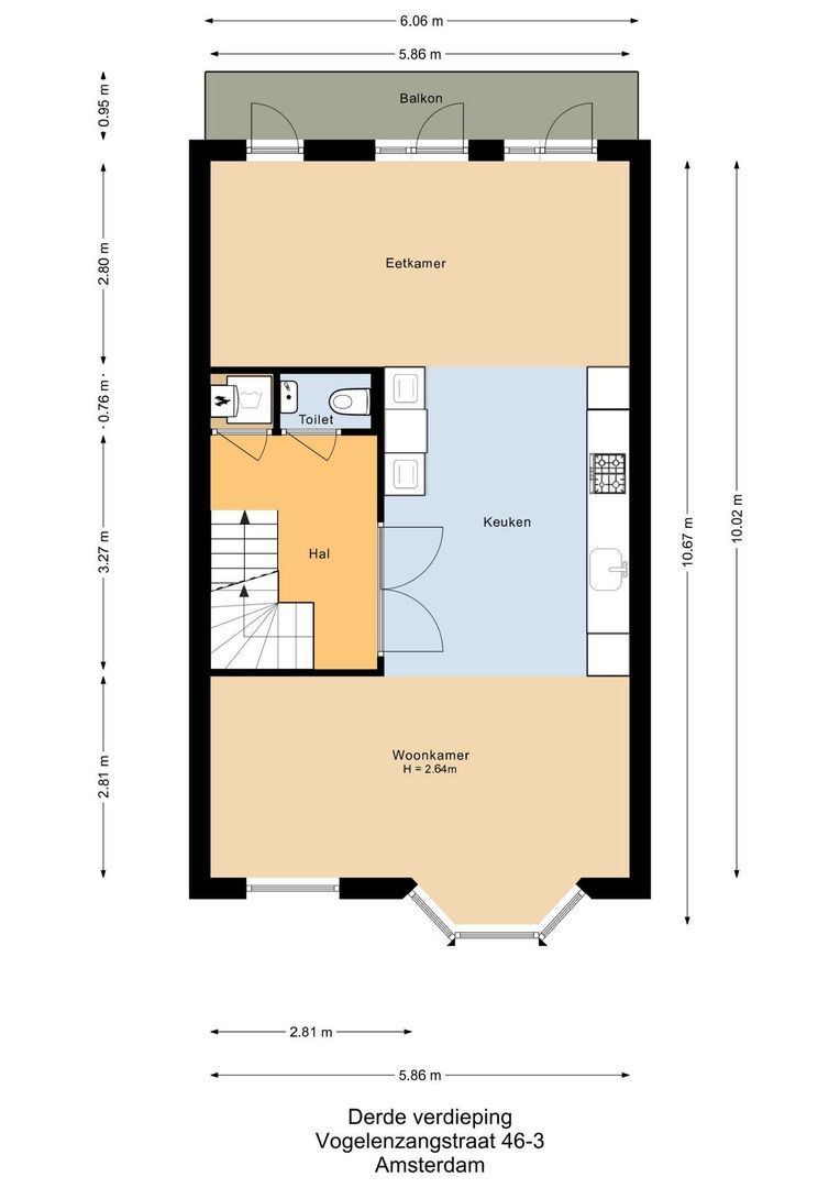 Vogelenzangstraat 46 3, Amsterdam plattegrond-0