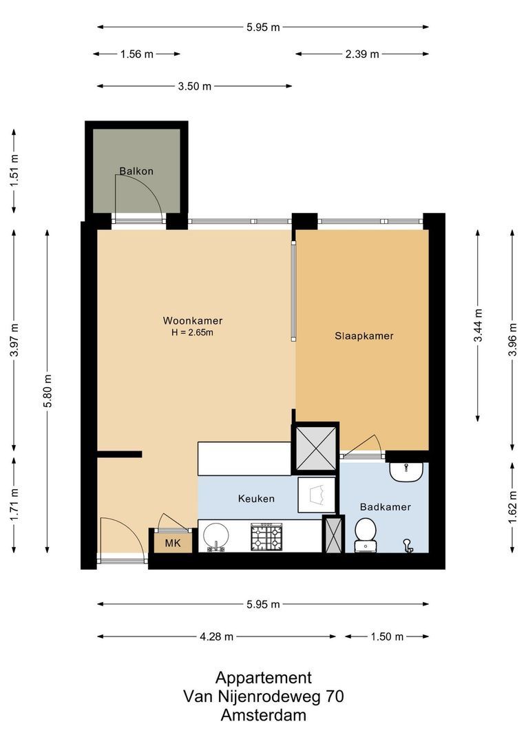Van Nijenrodeweg 70, Amsterdam plattegrond-0