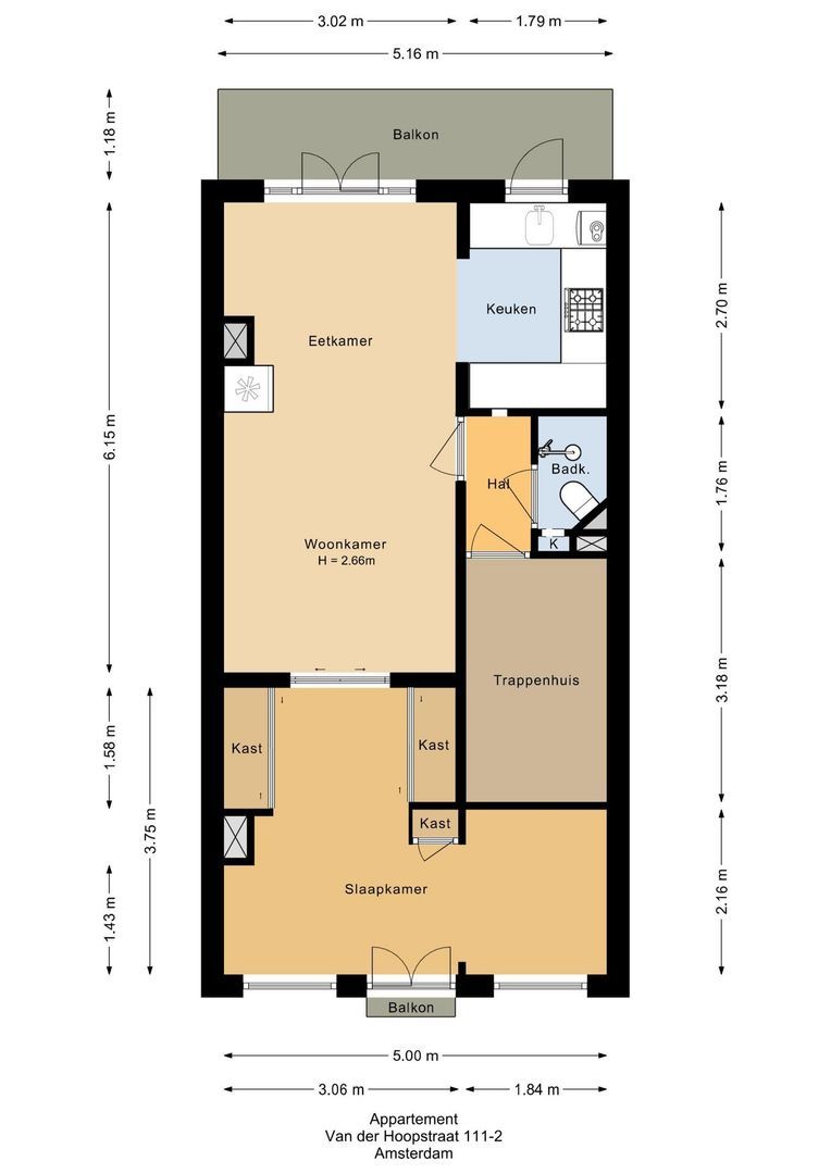 Van der Hoopstraat 111 2, Amsterdam plattegrond-0