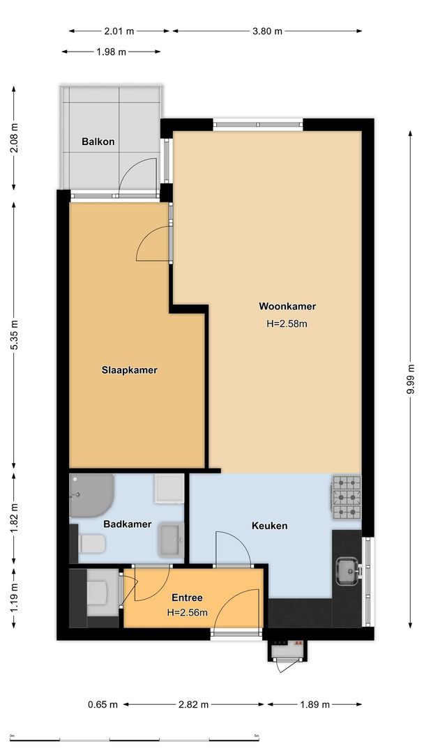 Riouwstraat 14, Amsterdam plattegrond-1