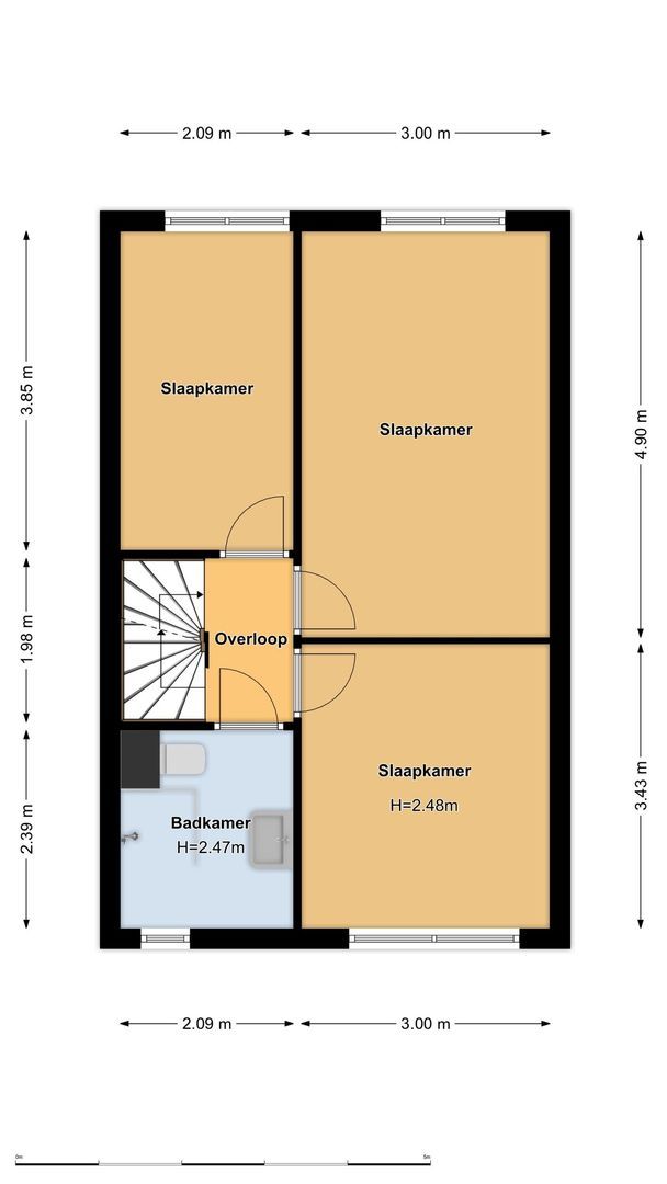 Tjalk 124, Diemen plattegrond-2