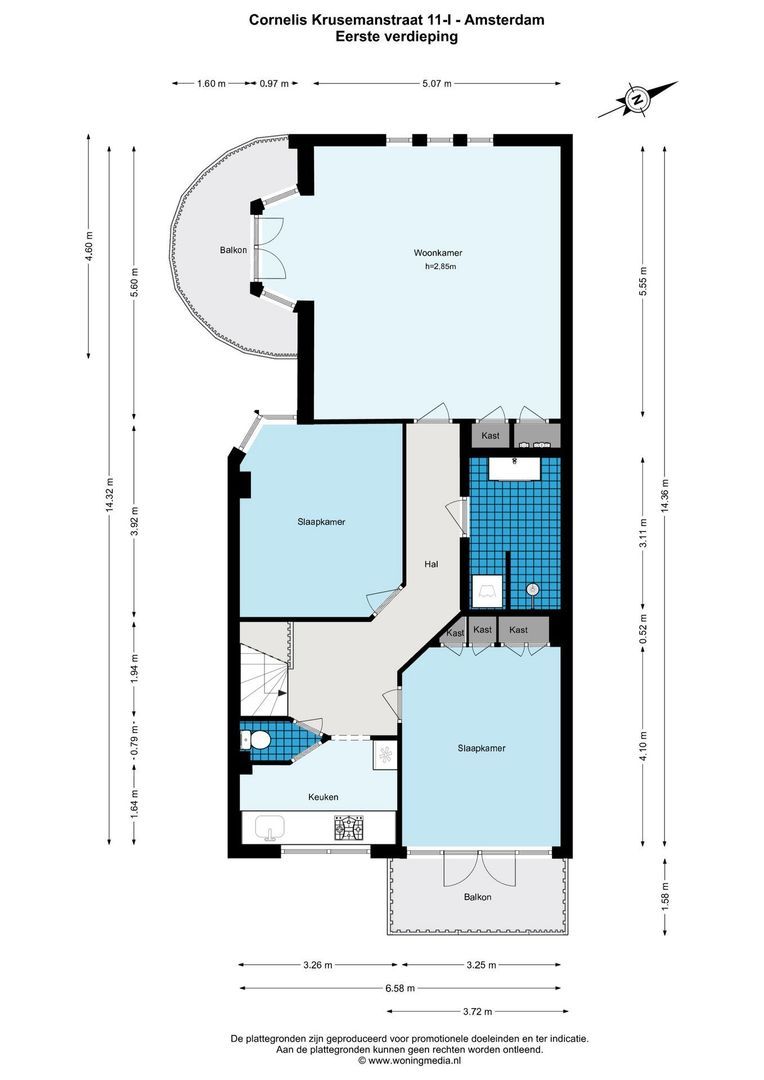 Cornelis Krusemanstraat 11 1, Amsterdam plattegrond-0