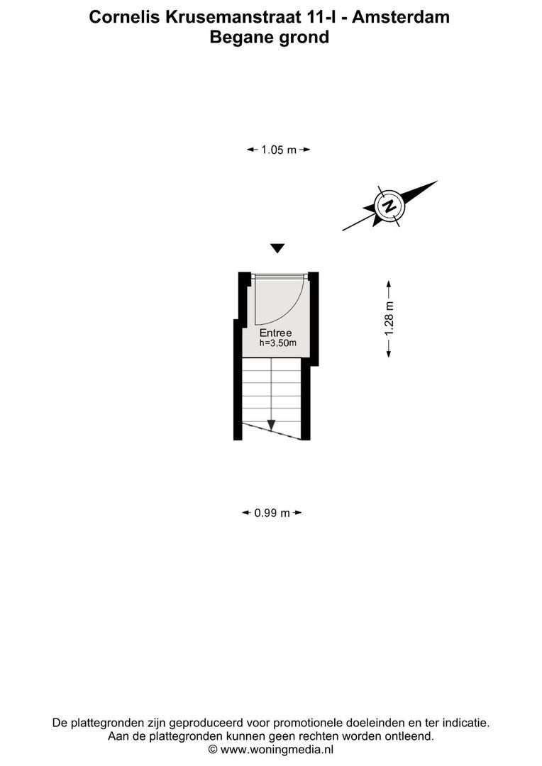 Cornelis Krusemanstraat 11 1, Amsterdam plattegrond-1