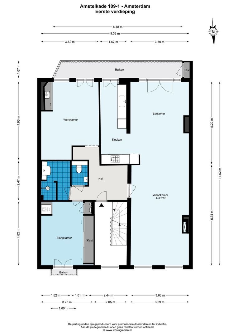 Amstelkade 109 1, Amsterdam plattegrond-0