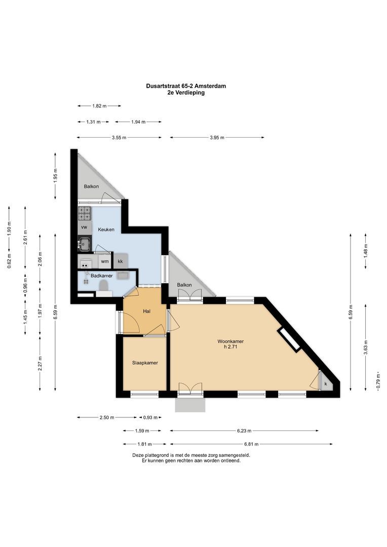 Dusartstraat 65 2, Amsterdam plattegrond-0