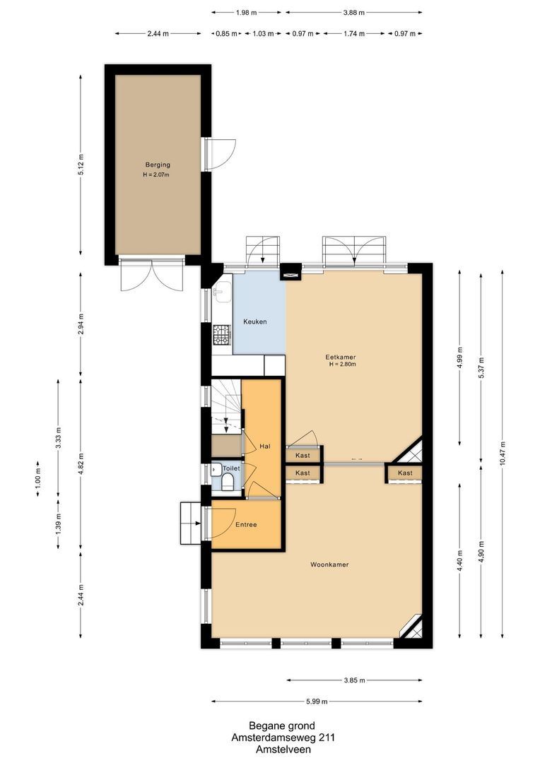 Amsterdamseweg 211, Amstelveen plattegrond-1