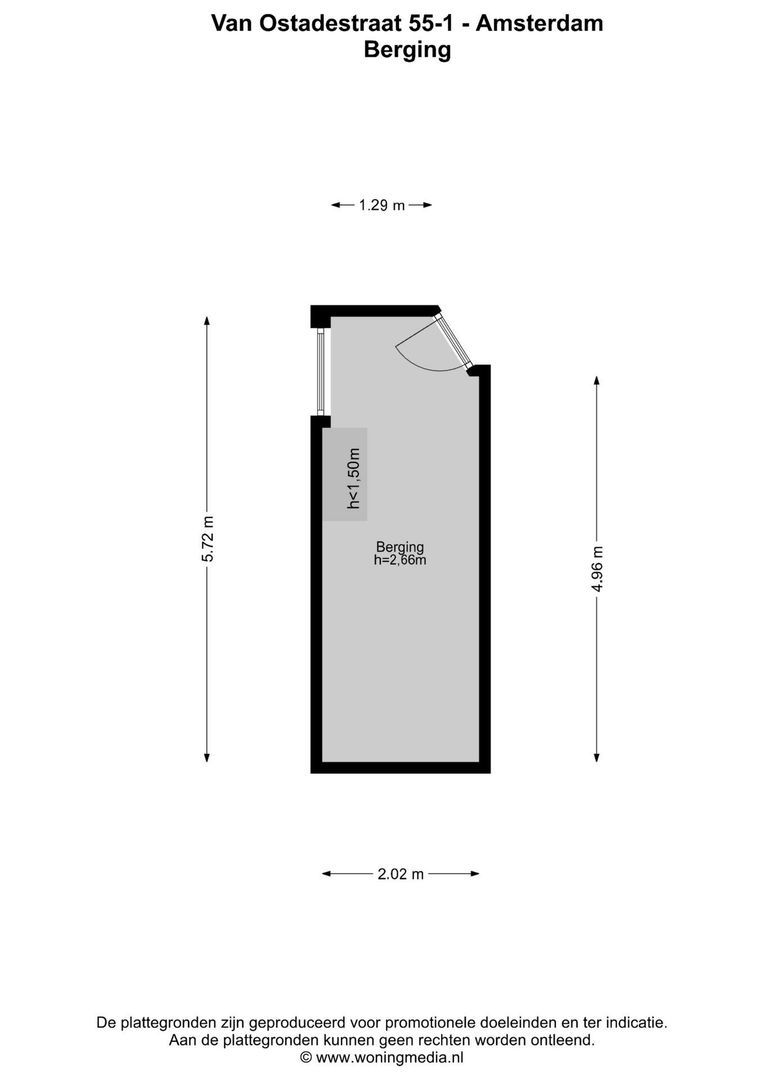 Van Ostadestraat 55 1, Amsterdam plattegrond-1