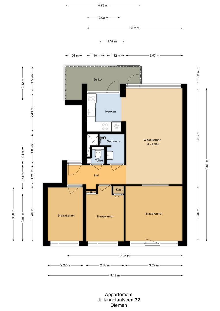 Julianaplantsoen 32, Diemen plattegrond-0
