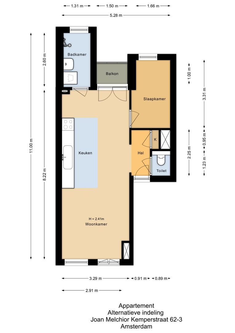 Joan Melchior Kemperstraat 62 3, Amsterdam plattegrond-4