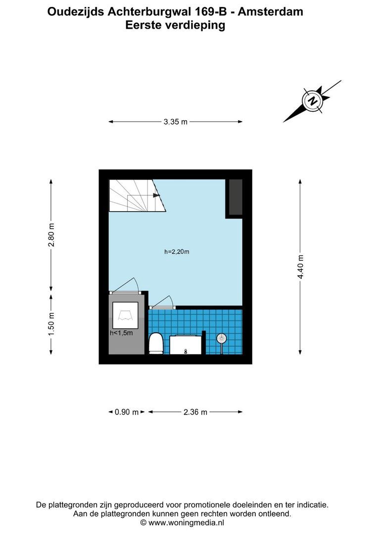 Oudezijds Achterburgwal 169 B, Amsterdam plattegrond-0