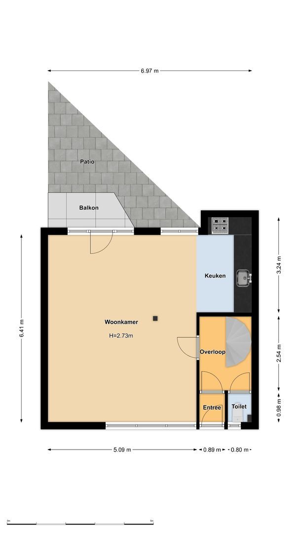 Burgemeester de Kievietstraat 85, Diemen plattegrond-0