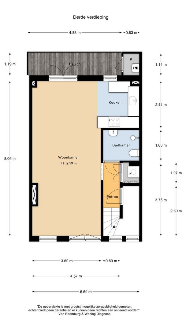 Van Hogendorpstraat 142 3, Amsterdam plattegrond-2