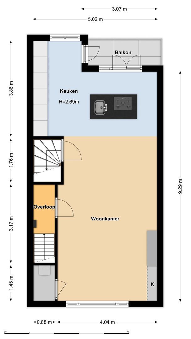 Johannes van der Waalsstraat 9 1, Amsterdam plattegrond-0