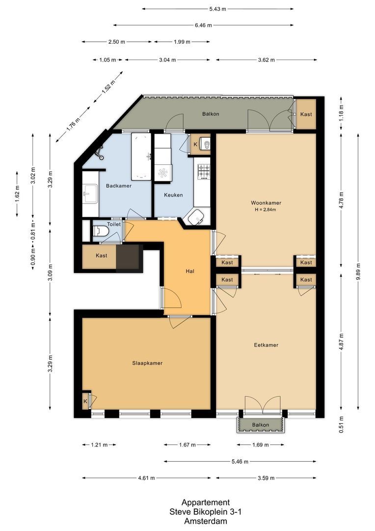 Steve Bikoplein 3 1, Amsterdam plattegrond-0