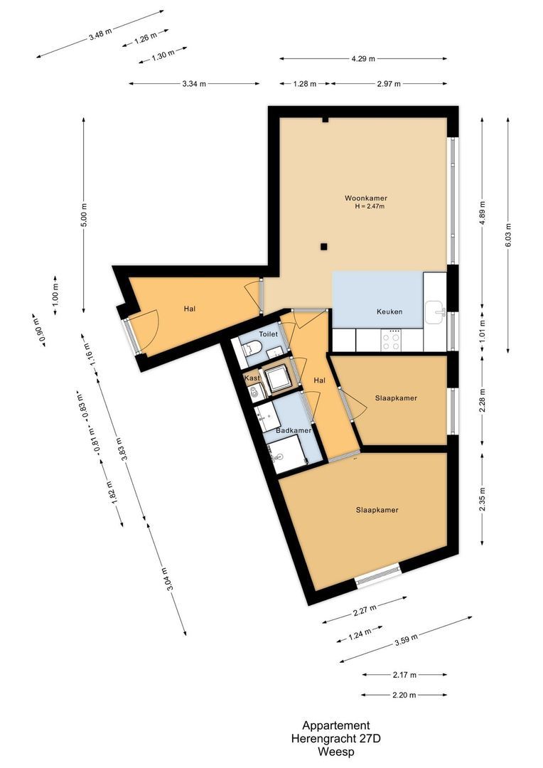 Herengracht 27 d, Weesp plattegrond-0