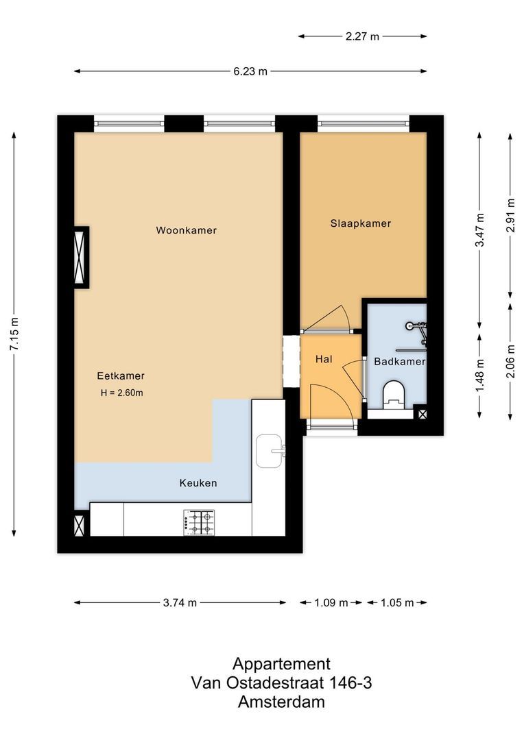 Van Ostadestraat 146 3V, Amsterdam plattegrond-0