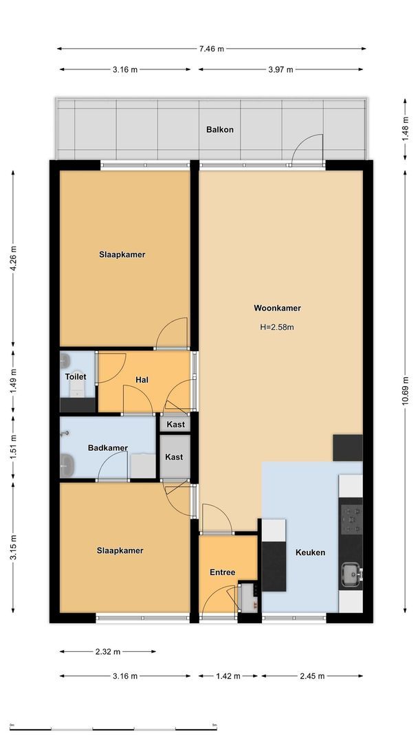 Amerbos 555, Amsterdam plattegrond-1
