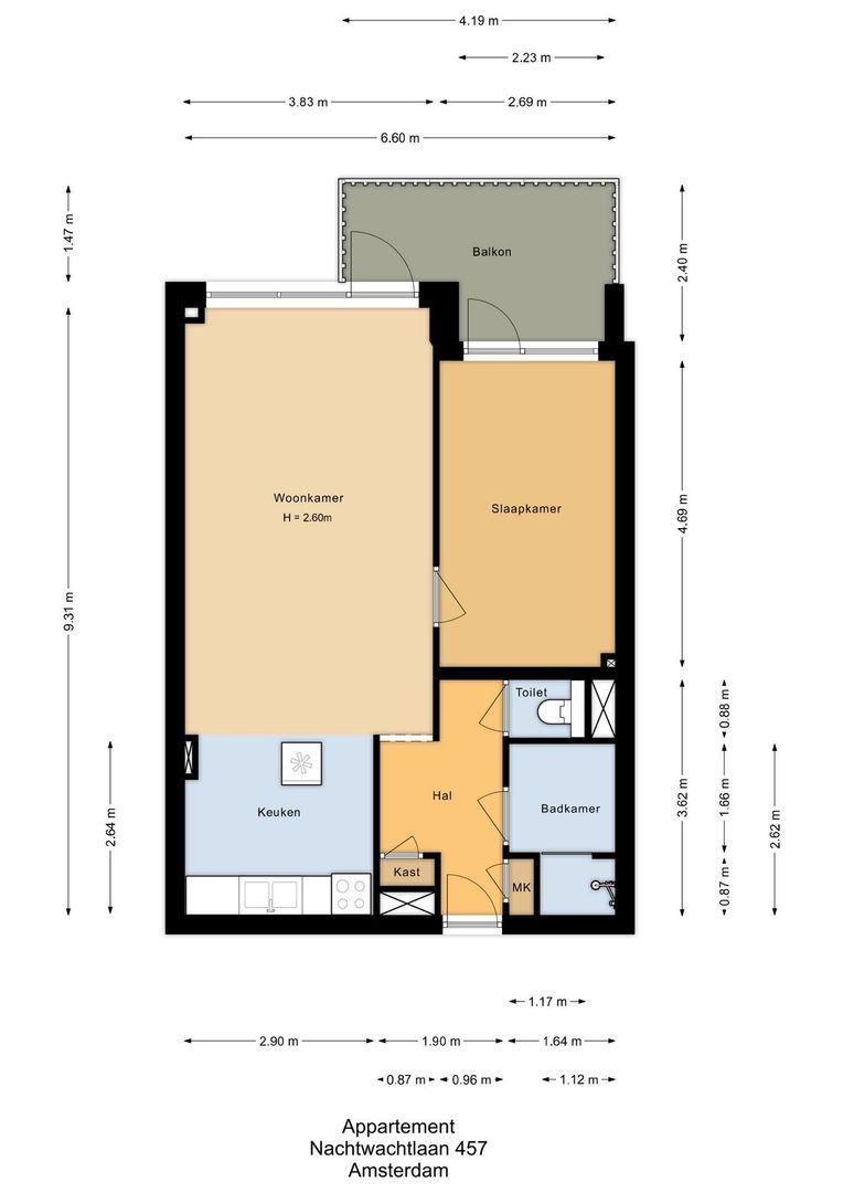 Nachtwachtlaan 457, Amsterdam plattegrond-0