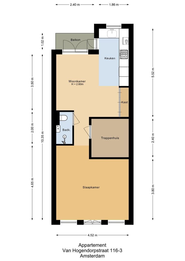 Van Hogendorpstraat 116 3, Amsterdam plattegrond-0