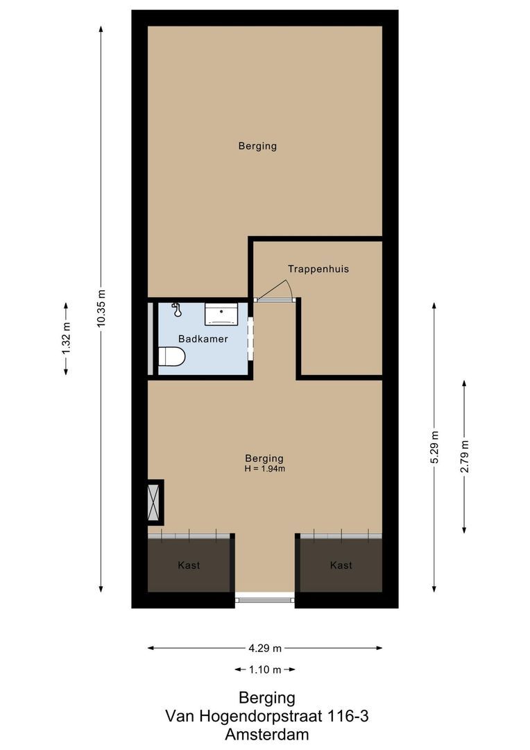 Van Hogendorpstraat 116 3, Amsterdam plattegrond-1