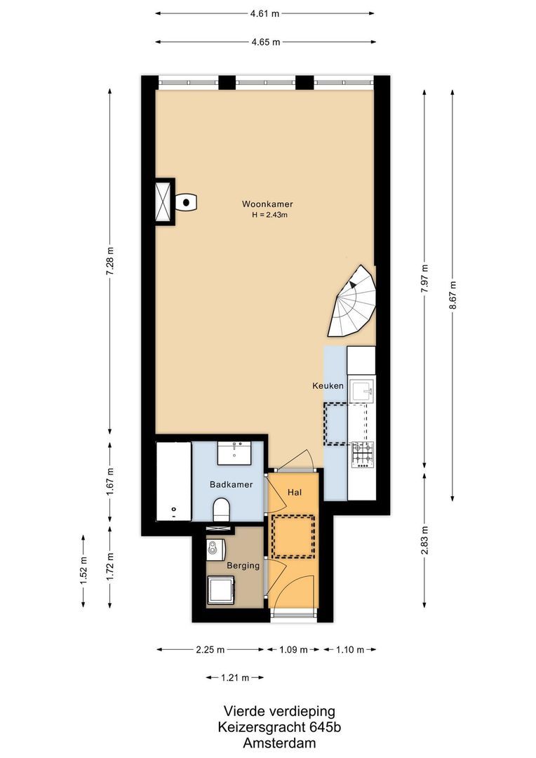 Keizersgracht 645 B, Amsterdam plattegrond-1