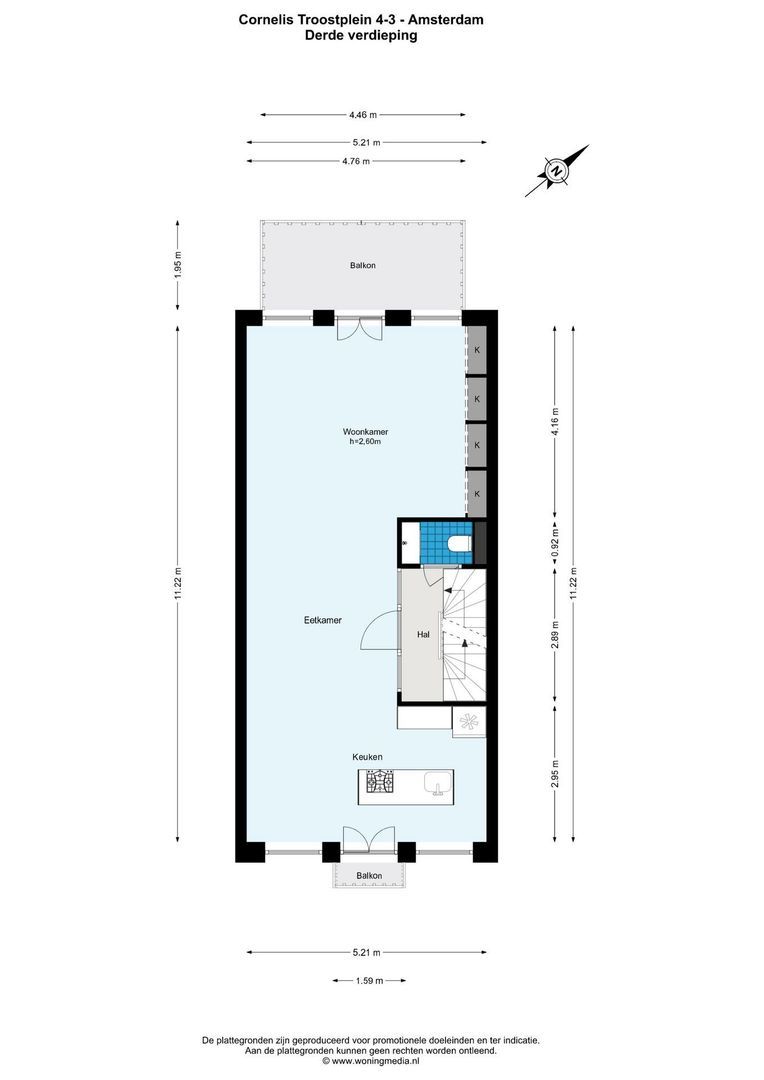 Cornelis Troostplein 4 3, Amsterdam plattegrond-0