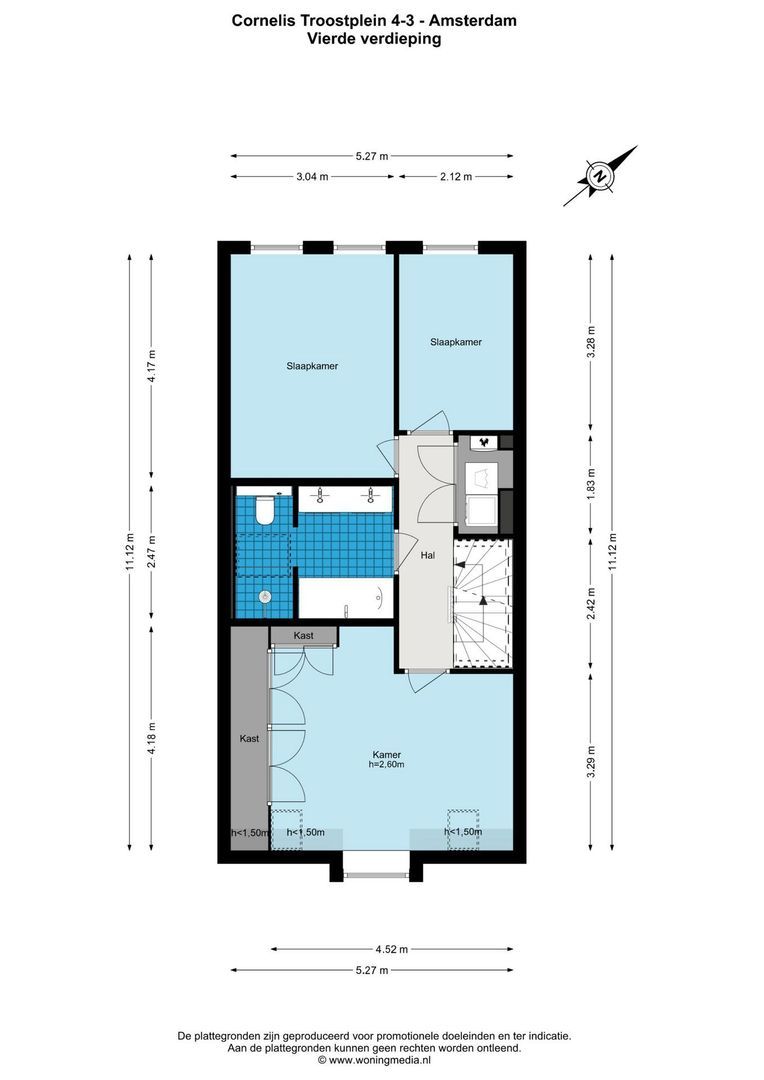 Cornelis Troostplein 4 3, Amsterdam plattegrond-1