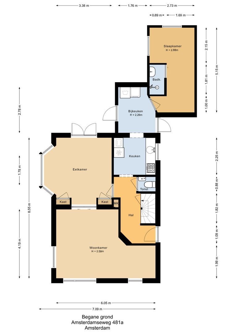 Amsterdamseweg 481 A, Amstelveen plattegrond-0