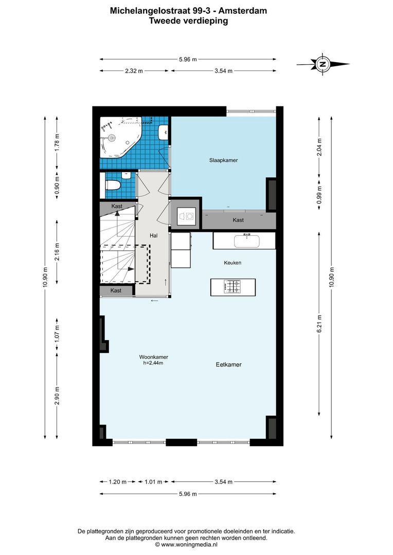 Michelangelostraat 99 3, Amsterdam plattegrond-1