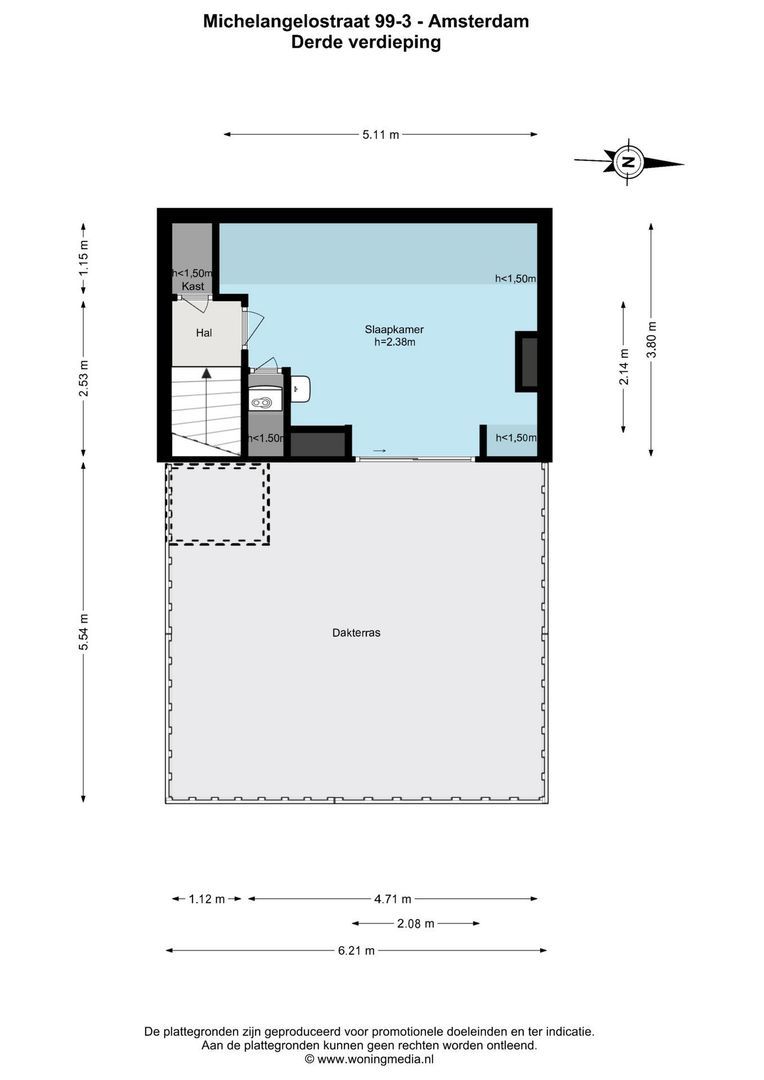 Michelangelostraat 99 3, Amsterdam plattegrond-2