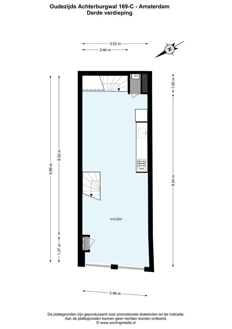 Oudezijds Achterburgwal 169 C, Amsterdam plattegrond-1