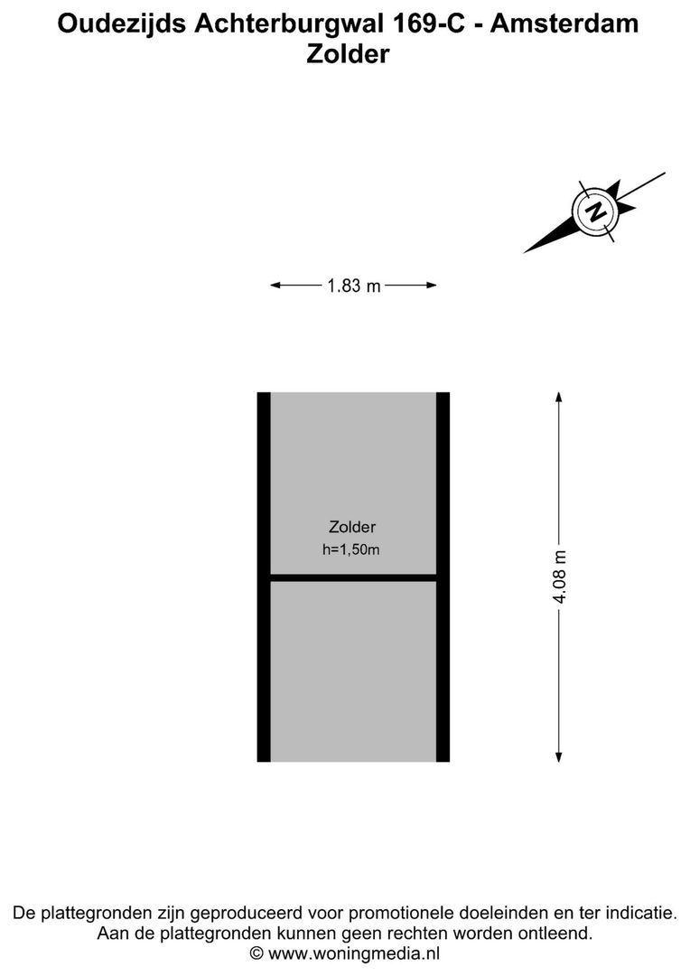Oudezijds Achterburgwal 169 C, Amsterdam plattegrond-3