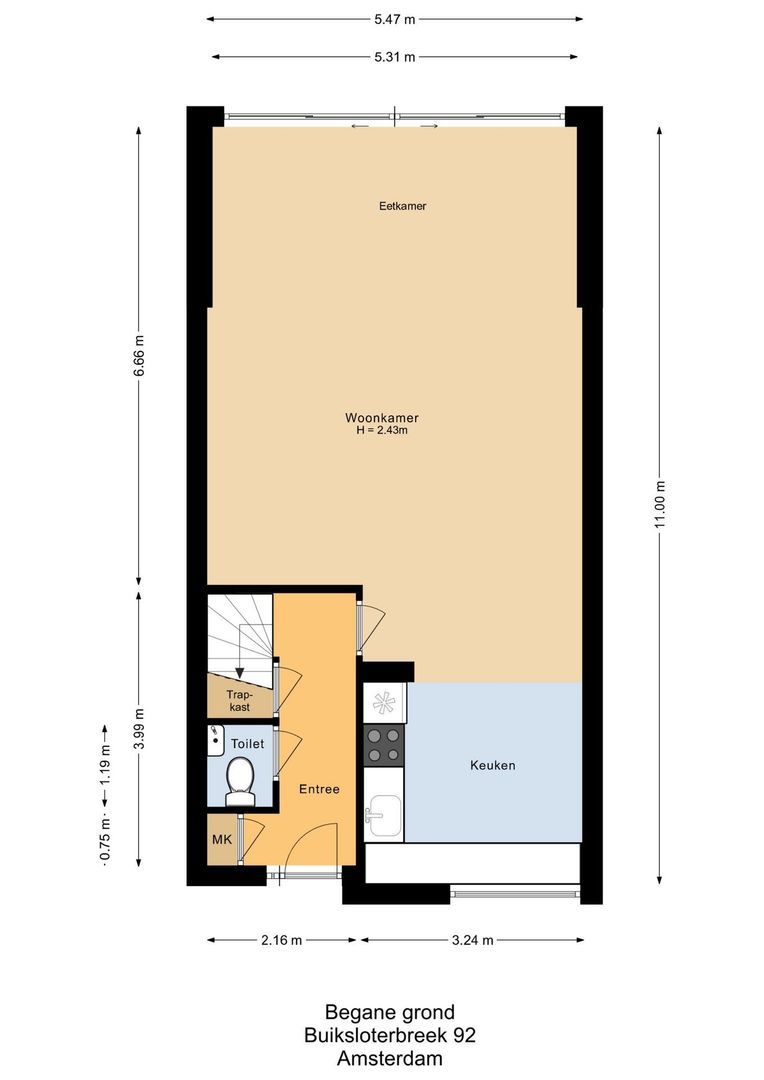 Buiksloterbreek 92, Amsterdam plattegrond-0