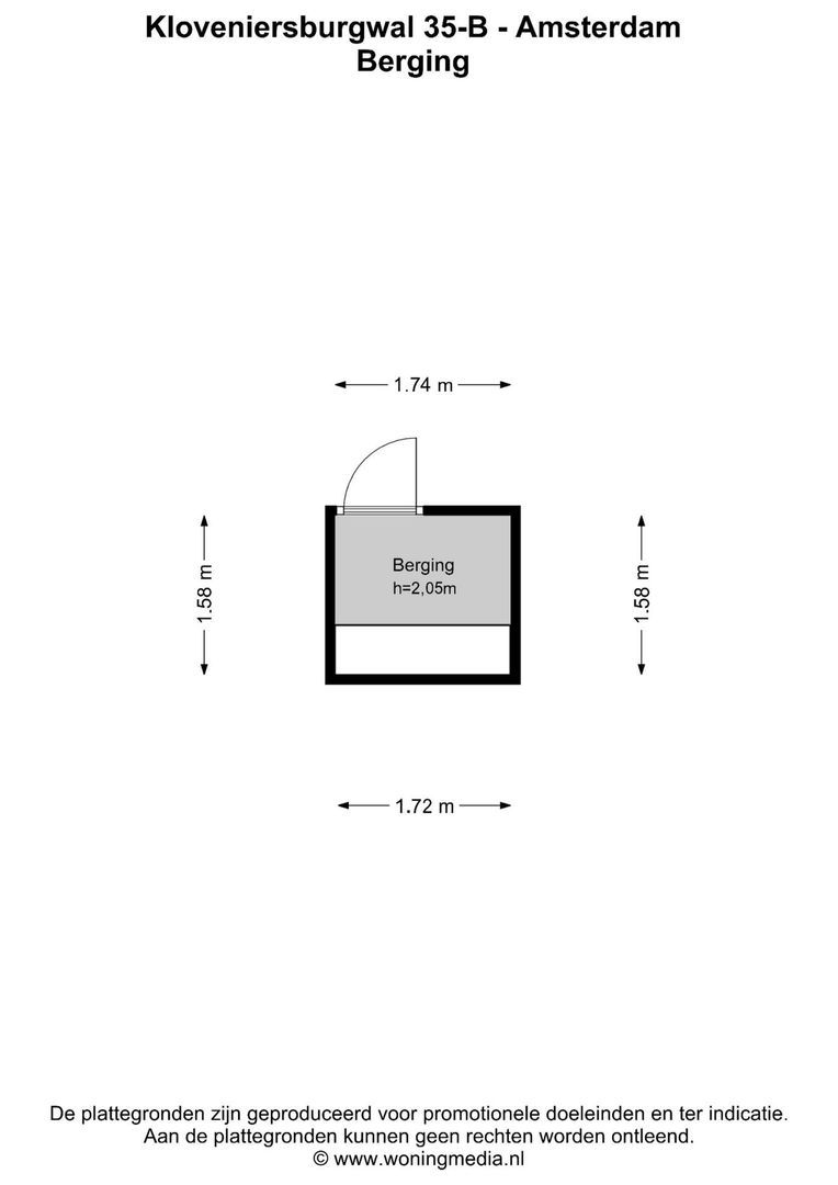 Kloveniersburgwal 35 B, Amsterdam plattegrond-1