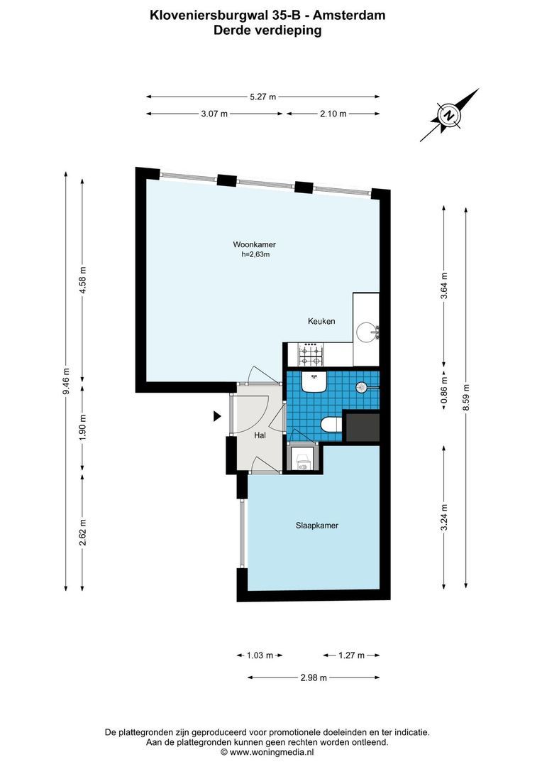 Kloveniersburgwal 35 B, Amsterdam plattegrond-0