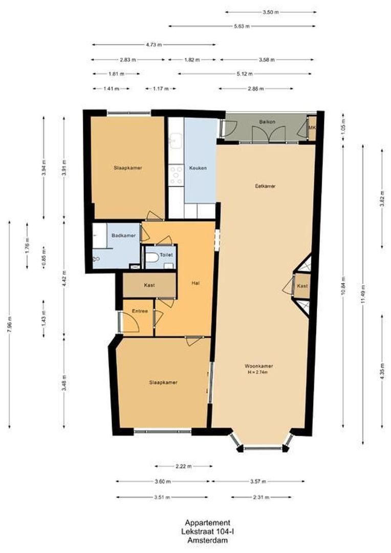 Lekstraat 104 1, Amsterdam plattegrond-0