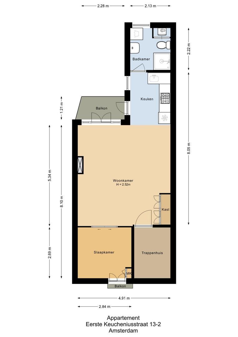 Eerste Keucheniusstraat 13 2, Amsterdam plattegrond-0