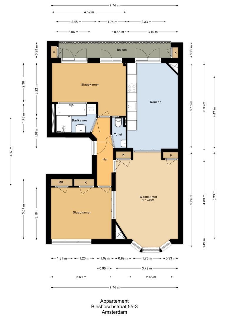 Biesboschstraat 55 3, Amsterdam plattegrond-0