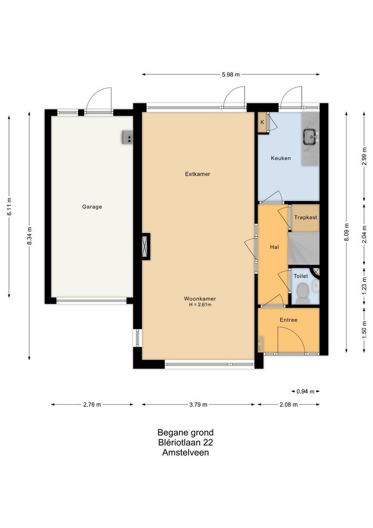 Blériotlaan 22, Amstelveen plattegrond-0