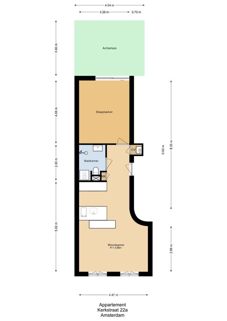 Kerkstraat 22 A, Amsterdam plattegrond-0